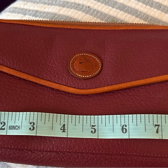 Dooney & Bourke Wine and Tan Leather Crossbody Bag - Picture 5 of 16